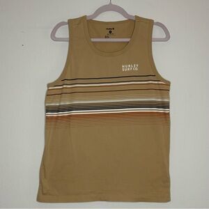 Hurley Men's Brown Striped Tank Top